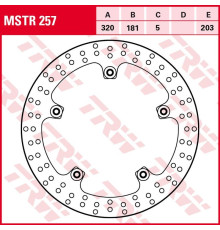Trw lucas zf гальмівний диск передній bmw f 800gt '13-, s 1000r '13-, s 1000rr '09-'18, k 1200s '07-'09, k 1300gt '09-'11, k 1300r/s '09-'15, k 1600b '17-, k 1600gt/ gtl '11-, (320x181x5 мм)