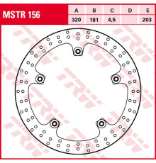 Trw lucas zf передній гальмівний диск bmw f 800r '15-, s 1000xr '15-'19, r-nine t '13-, r 1200r/rt '13-'18, r 1250r/rt '19-, (320x181x4.5mm)