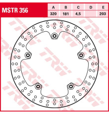 Trw lucas zf передній гальмівний диск bmw f 800s/st '06-'07, k 1200r '05-'08, r 1200r/rt/s/st '05-'08 (320x181x4.5mm)