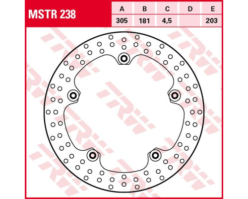 Trw lucas zf передній гальмівний диск bmw r 1100s '98-'00, r 1200gs/adv '04-'07 (305x181x4.5mm)