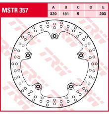 Trw lucas zf передній гальмівний диск bmw r 850r/rt '01-'07, r 1100s '01-'05, r 1150r/rs/rt '04-'06, k 1200s/gt '05-'08, k 1200lt '99-'09, r 1200 hp2 '04-'08 (320x181x 5 мм)