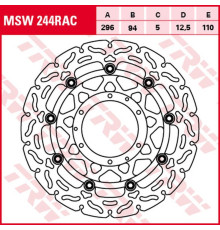 Trw lucas zf передній гальмівний диск honda cbr 600f '01-'07 (296x94x5mm) хвиля