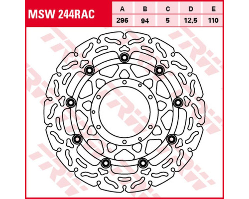 Trw lucas zf передній гальмівний диск honda cbr 600f '01-'07 (296x94x5mm) хвиля