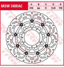 Trw lucas zf передній гальмівний диск honda cbr 600rr '03-'16, cb 1000r '08-'16, cbr 1000rr fireblade '04-'05, cb 1300s/a/f '03-'13 (310x94x5mm) хвиля