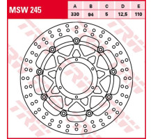 Trw lucas zf передній гальмівний диск honda cbr 900rr fireblade '00-'03 (330x94x5mm)