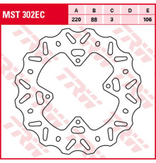 Trw lucas zf передній гальмівний диск honda cr 80r '96-'02, cr 85r '03-'08, crf 150r '07-'15 (220x88x3mm) хвиля