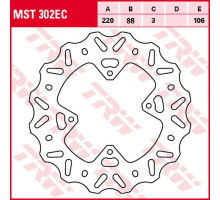 Trw lucas zf передній гальмівний диск honda cr 80r '96-'02, cr 85r '03-'08, crf 150r '07-'15 (220x88x3mm) хвиля