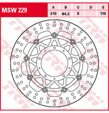 Trw lucas zf передній гальмівний диск honda vfr 800f '14-, vfr 800x crossrunner '15-, (310x94x5mm)