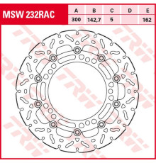 Trw lucas zf передній гальмівний диск kawasaki ninja 650, z 650 '17-, (300x142x5mm) хвиля