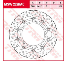 Trw lucas zf передній гальмівний диск kawasaki ninja 650, z 650 '17-, (300x142x5mm) хвиля