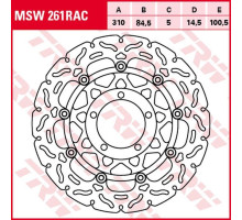 Trw lucas zf передній гальмівний диск triumph daytona 600 '03-'04, speed four '02-'05, tt 600 '00-'03, daytona 675 '06-'12, street triple 675 '08-'12 (310x84.5x5mm) хвиля