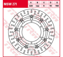 Trw lucas zf передній гальмівний диск yamaha xt 660x '04-'16 (320x132x5mm)