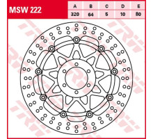 Trw lucas zf передній гальмівний диск yamaha yzf 750r/sp '93-'98, fzr 1000 genesis exup '94-'95 (320x64x5mm)