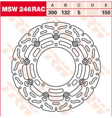 Trw lucas zf гальмівний диск передній yamaha yzf r25, yzf r3, mt-03 '15-, fz-6n/s fazer '04-'10, xj6 600n/f/s diversion '09-'16, yzf r6 '03, mt-03 660 '06-'14, mt-09 a/sp/tracer 8 50 '13-'18, tracer 900 gt '18-,