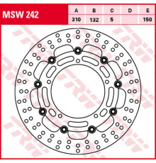 Trw lucas zf передній гальмівний диск yamaha yzf r6 '04-'16, fz-8n/s fazer '10-'16, yzf r1 '06-'11, xt 1200z  '10-, (310x132x5mm)