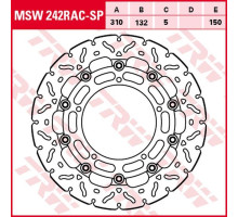 Trw lucas zf передній гальмівний диск yamaha yzf r6 '04-'16, fz-8n/s fazer '10-'16, yzf r1 '06-'11, xt 1200z  '10-, (310x132x5mm) хвиля