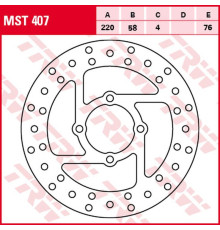 Trw lucas zf гальмівний диск задній derbi dxr 200/250 '04-'08, yamaha yfs 200 blaster '88-'07, yfm 350 wolverine '95-'05, yfz banshee '90-'06, yfm 660r raptor '01-'05 (220x58x4mm)