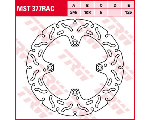 Trw lucas zf задній гальмівний диск ducati hypermotard 796 '10-'12, monster 800 '05-'07, 848 evo '10-'13, monster 996 '04-'06, monster 1000 '06-'08, multistrada ds 1000 '03-'06, hypermotard 1100 '05-'