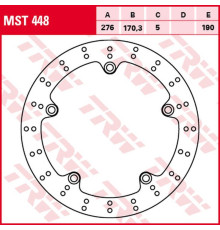 Trw lucas zf задній гальмівний диск honda vfr 1200f '10-'16, vfr 1200x crosstourer '12-, (276x170x5mm)