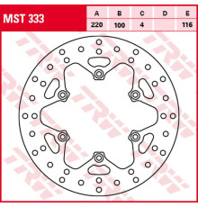 Trw lucas zf задній гальмівний диск kawasaki kx 125/250 '89-'02, klx 300r '97-'03, kx 500 '90-'04 (220x100x4mm)
