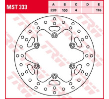 Trw lucas zf задній гальмівний диск kawasaki kx 125/250 '89-'02, klx 300r '97-'03, kx 500 '90-'04 (220x100x4mm)