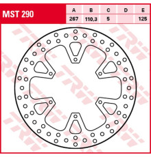 Trw lucas zf задній гальмівний диск ktm 1050 adv '15-'16, 1090 adv/r '17-'19, 1190 adv/r '13-'16, 1290 super adventure/r/s/t '17-, (267x110x5mm)