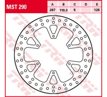 Trw lucas zf задній гальмівний диск ktm 1050 adv '15-'16, 1090 adv/r '17-'19, 1190 adv/r '13-'16, 1290 super adventure/r/s/t '17-, (267x110x5mm)