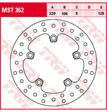 Trw lucas zf задній гальмівний диск yamaha yzf r6 '03-, mt-10 '16-, yzf r1 '03-, (220x106x5mm) (ng903;ng903x)