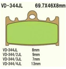 Гальмівні колодки vesrah kh158 спечений метал (золото) (виробництво японія)