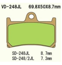 Гальмівні колодки vesrah kh252 / kh380 спечений метал (золото) yamaha fz6 / r6 / r1 / fjr передні (made in japan)