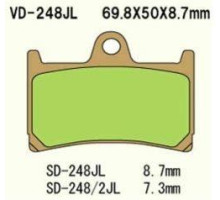 Гальмівні колодки vesrah kh252 / kh380 спечений метал (золото) yamaha fz6 / r6 / r1 / fjr передні (made in japan)
