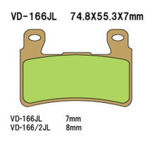 Гальмівні колодки vesrah kh265 / kh296 спечений метал (золото) honda cbr/vtr перед (7мм) (made in japan)