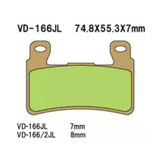 Гальмівні колодки vesrah kh265 / kh296 спечений метал (золото) honda cbr/vtr перед (8мм) (made in japan)