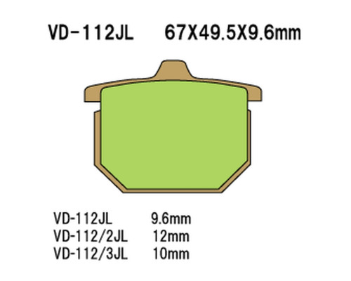 Гальмівні колодки vesrah kh31 / kh29 / kh30 спечений метал (золото) (made in japan)