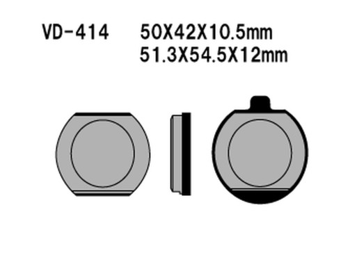 Гальмівні колодки vesrah kh33 kawasaki z400/650/750/1000, kz900 76-77 - замінені на sd-414 (made in japan)