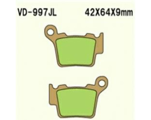 Гальмівні колодки vesrah kh368 спечений метал (золото) (made in japan)