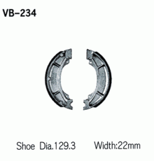 Гальмівні колодки vesrah yamaha yz 125 '84, yz 250 '82-84, yz 465 '80-82, yz 490 '82-84, it 250 '84, it 465 '81-82, it 490 '82-85, tt 600 '83-84 задні (зроблено в японії)