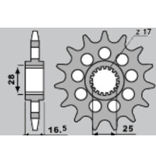 Cht продаж передня зірочка 2147 17 ktm 950/990/1190 '06-'13 (jtf1904.17)