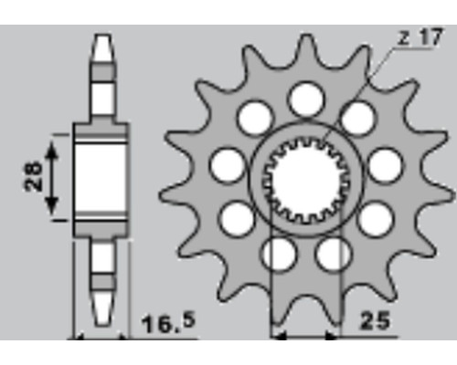Cht продаж передня зірочка 2147 17 ktm 950/990/1190 '06-'13 (jtf1904.17)