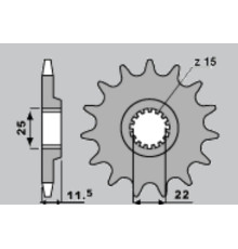 Cht передня зірочка 1252 14 ktm lc4 (4021-14) (jtf1902.14)