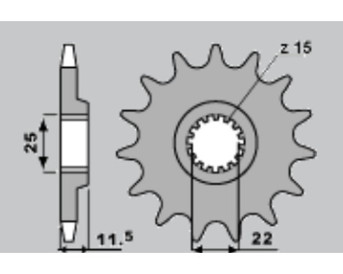 Cht передня зірочка 1252 14 ktm lc4 (4021-14) (jtf1902.14)