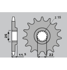 Cht передня зірочка 1252 14 ktm lc4 (4021-14) (jtf1902.14)