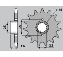 Cht передня зірочка 2050 14 ducati 748/916/944/996 1000