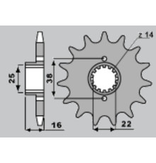 Cht передня зірочка 2050 15 ducati 916/944/996 1000ss