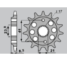Cht передня зірочка 2071 14 honda xr 400r 96-00, trx 400rx 99-04 (4049-14) (jtf1332.14)