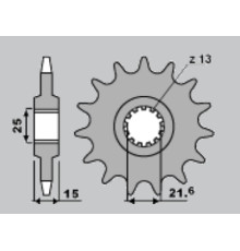 Cht передня зірочка 2082 15 kawasaki zx6r 95-97 (4023-15) (jtf1515.15)