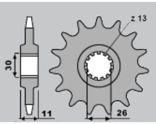 Cht передня зірочка 2091 16 yamaha fz8 (10-15), mt 09 (14-16), mt 07 (14-16) tdm 900 (02-13) (jtf1591.16) (ланцюг 525)
