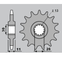 Cht передня зірочка 2091 16 yamaha fz8 (10-15), mt 09 (14-16), mt 07 (14-16) tdm 900 (02-13) (jtf1591.16) (ланцюг 525)