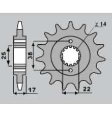 Cht передня зірочка 2094 15 ducati 900 monster ie 00-02 (4041-15)