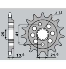 Cht передня зірочка 2099 15 (a4254043150) (jtf1307.15) honda xr 650 '00-'07
